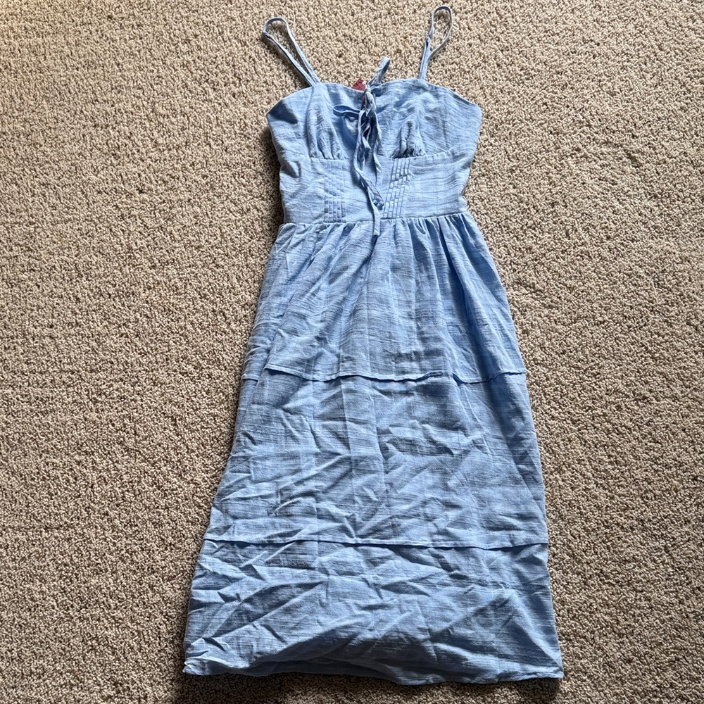 Cupshe Sky Blue Spaghetti Strap Midi Dress